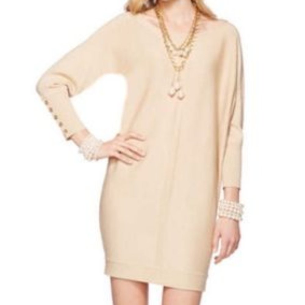 Lilly Pulitzer Metallic Gold Sweater Dress